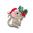 Brosche Weihnachtsmaus