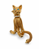 Vintage Brosche Katze